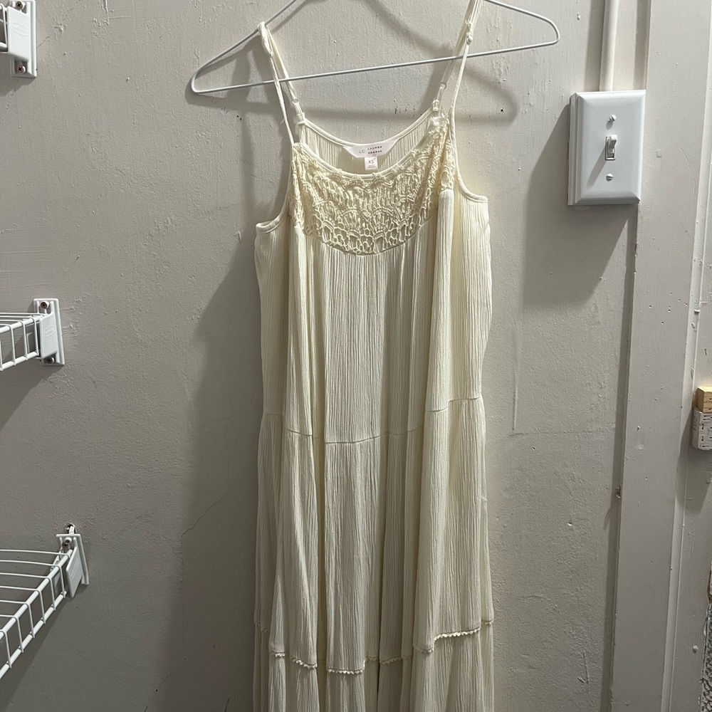 LC Lauren Conrad Cream Maxi Dress